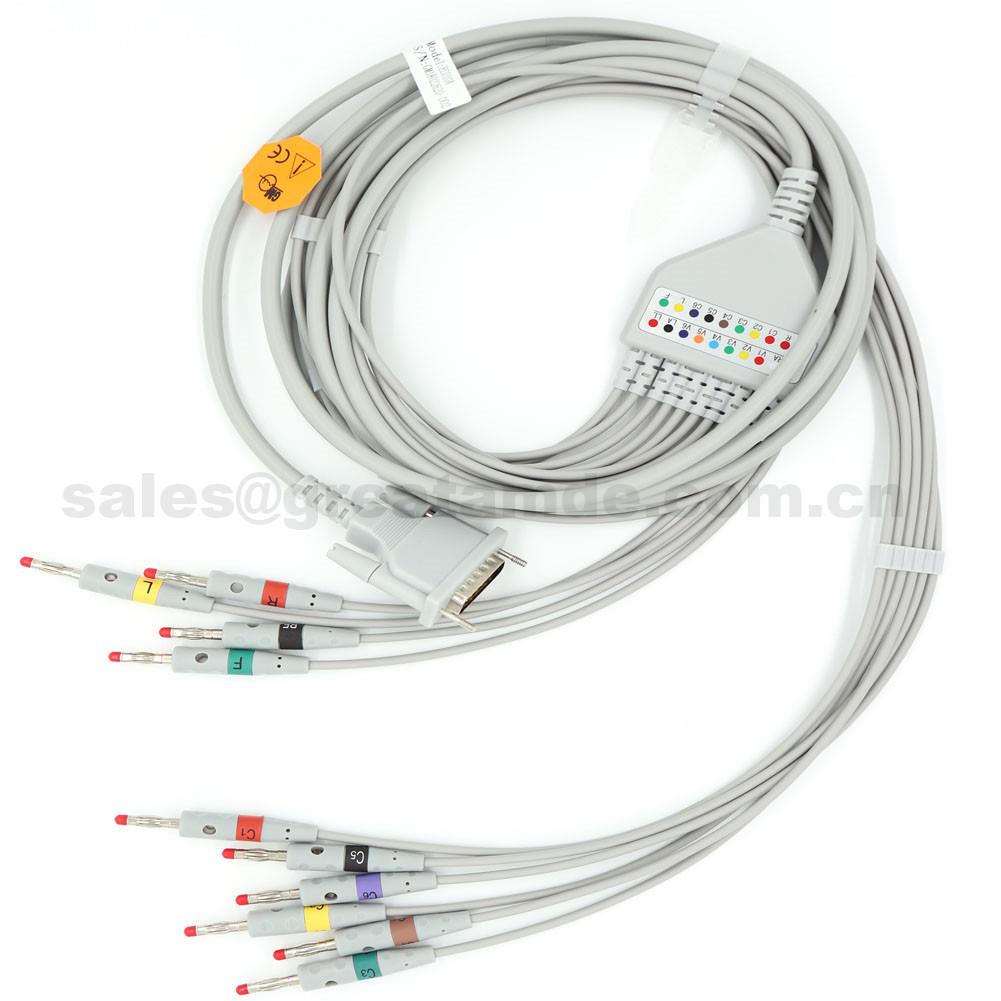 EC010A schiller EKG 케이블, IEC, DB15M 바나나 4.0, AT-1, Schiller AT-102, CS-200과 함께 사용, EC010A schiller EKG cable , IEC, DB15M Banana 4.0 , AT-1 ,Use with Schiller AT-102, CS-200,