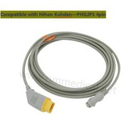 Nihon Kohden Compatible IBP/Invasive Blood Pressure Cable With PHILIPS Transducer Adapter,NK 14PIN->라운드 4PIN