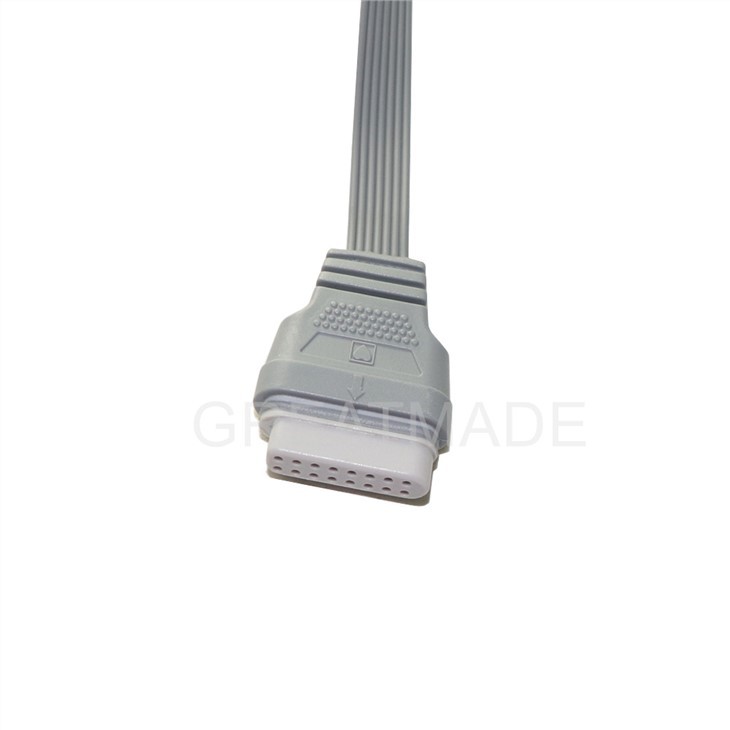 Holter Recorder ECG Patient Cable 16 Pin 5 Leads Snap 4.0 IEC Standard Compatible For Edan Holter Recorder Machine SE-2003 2012